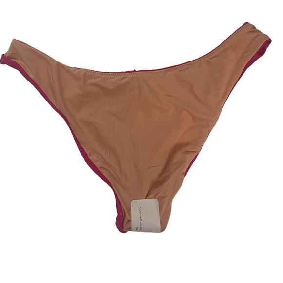 J Crew Hot Pink Mid Rise Cheeky Coverage Bikini Swim Bottom Size Medium NWT - Picture 3 of 5